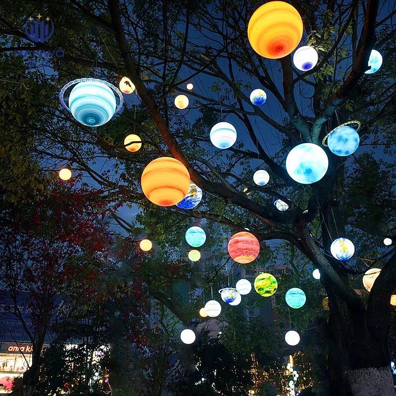 Outdoor Planet Lamp Realistic Planetary Texture PE/FRP Version